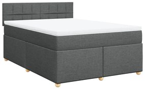 Cama com molas/colchão 160x200 cm tecido cinzento-escuro