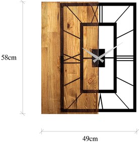 Relógio de Parede Decorativo Mas-037 – Nogueira Clara e Preto – 49 x 3