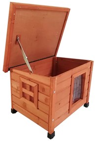 Casa de exterior para gatos 57x45x43 cm madeira castanho