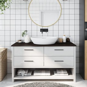 vidaXL Bancada p/ WC 100x30x2 cm madeira tratada castanho-escuro