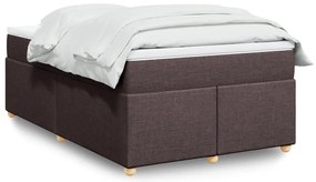 Cama boxspring com colchão 120x190 cm tecido castanho-escuro