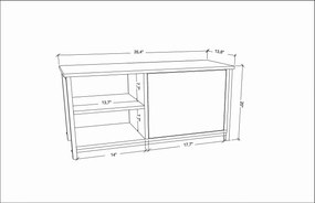 Móvel de TV Muskegon - Preto Antracite - 89,6cm x 35,3cm x 50,8cm