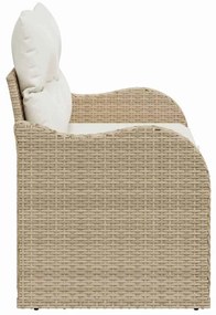 Sofá de Jardim 2 Lugares com Armazenamento e Almofadas Bege em Rattan