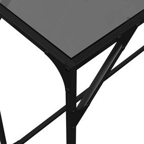 Mesa consola com tampo em vidro preto 98x35x81 cm aço