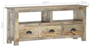 Móvel de TV 110x30x50 cm madeira de mangueira maciça