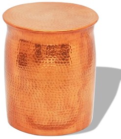 vidaXL Banco/mesa de apoio em alumínio martelado, cor de latão/cobre