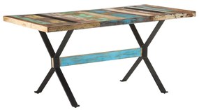 vidaXL Mesa de jantar 160x80x76 cm madeira recuperada maciça