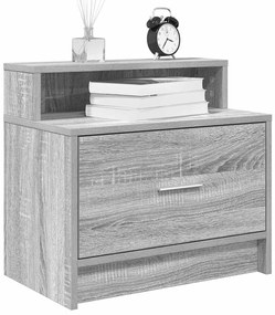 Mesa de cabeceira com gaveta 51x31x47 cm cinzento sonoma