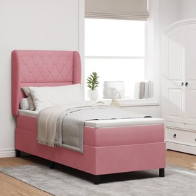 Cama com Box Spring e Colchão vidaXL Rosa 80x200 cm Veludo