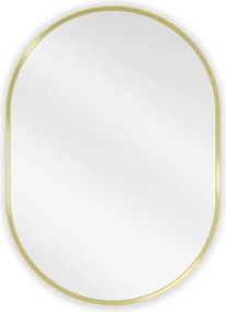 Mexen Loft espelho de casa de banho oval 70 x 50 cm, moldura dourada escovada - 9851-070-050-000-50