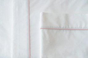 Lençol cima com barra ALFAZEMA 100% algodão percal 200 fios 180x290 Rosa