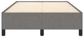 Estrutura de cama sem colchão cinza escuro 120x190 cm tecido