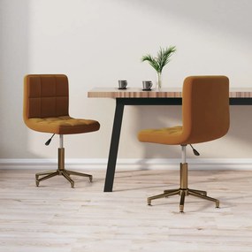 vidaXL Cadeiras de jantar giratórias 2 pcs veludo castanho