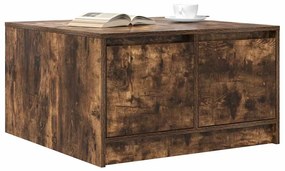 Mesa de centro com gavetas 70,5x70x40 cm carvalho fumado