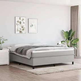 Estrutura de cama sem colchão 160x200 cm tecido cinzento-claro