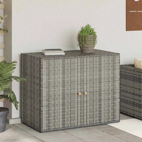 Armário de arrumação p/ jardim 100x55,5x80 cm vime PE cinzento
