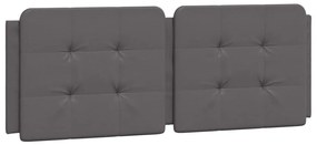 Estrutura de cama c/ luzes LED 120x200cm couro artificial cinza
