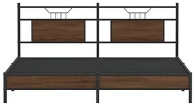 Estrutura de cama sem colchão 183x213 cm carvalho castanho