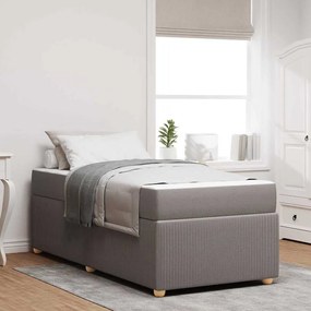 vidaXL Estrutura da Cama Cinzento-acastanhado 90 x 190 cm tecido