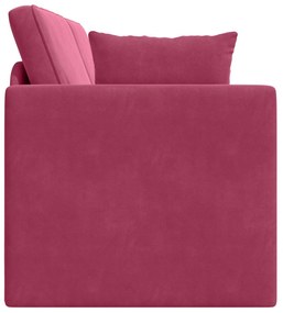 Sofá-Camas 2 em 1 Vermelho Vinho 213x144x60 cm Veludo