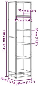 Estante 40x35x170,5 cm contraplacado preto