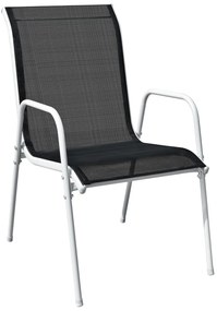 Conjunto de jantar para jardim 9 pcs preto