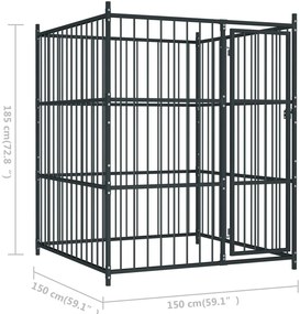 Canil de exterior 150x150x185 cm
