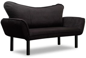 Sofá Cama "Chatto" – Preto – 180x65x70 cm – Design Moderno