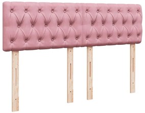Cama com molas/colchão 160x200 cm veludo rosa