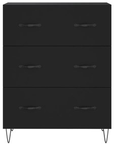 Armário alto 69,5x34x180 cm derivados de madeira preto
