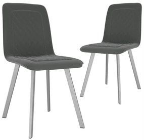 Cadeiras de jantar 2 pcs veludo cinzento