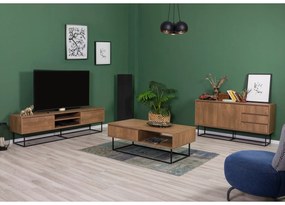 Conjunto de Mobiliário de Sala Laxus – Nogueira/Preto – 90x39x40 cm