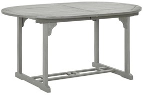Mesa de Jardim 200 x 100 x 75 cm Madeira Maciça de Acácia Cinza