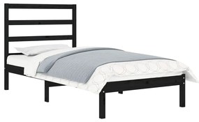 Estrutura cama pequena solteiro 75x190 cm madeira maciça preto