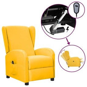 vidaXL Poltrona reclinável elétrica tecido amarelo