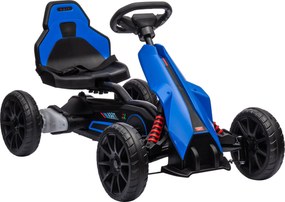 HOMCOM Go Kart Elétrico para Crianças Kart a Bateria 12V Velocidade Ajustável 3-5 km/h e Cinto de Segurança 100x58x58,5 cm Azul | Aosom Portugal