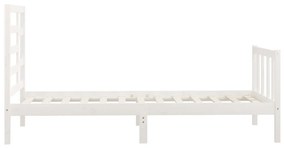 Estrutura de cama 100x200 cm pinho maciço branco