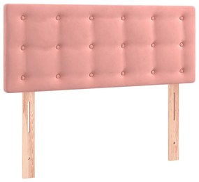 Cabeceira de cama c/ luzes LED veludo 80x5x78/88 cm rosa