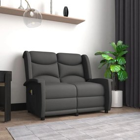 vidaXL Poltrona massagens 2 lug. reclinável microfibra cinza-escuro
