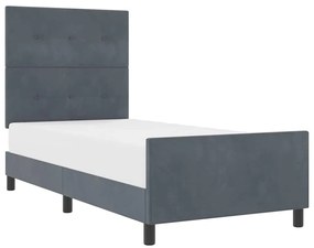 Estrutura de Cama vidaXL Cinza Escuro 80x200 cm Veludo
