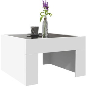 Mesa de centro luzes LED Infinity 50x50x30 cm branco