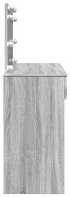 Toucador com LEDs 100x40x120 cm sonoma cinza
