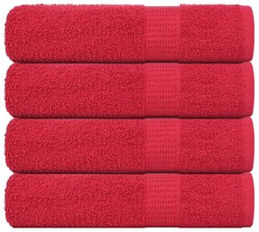 vidaXL Toalhas de banho 4 pcs FROGN 100x150 cm 100% algodão vermelho