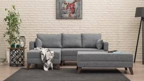 Sofá-Cama de Canto Bella – Cinzento – 205 x 85 x 140 cm