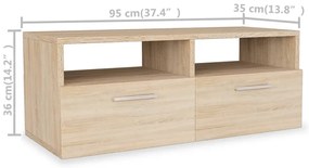 Móveis de TV 2 pcs aglomerado 95x35x36 cm cor carvalho