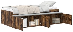 Estrutura de Cama Carvalho Fumado 75x190 cm