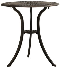 Mesa de jardim 62x62x65 cm alumínio fundido bronze