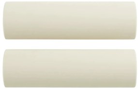Sofá 2 lugares c/ almofadas decorativas 140 cm veludo creme