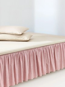 Saia de cama às riscas em algodão com folhos Twyla