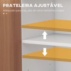 HOMCOM Sapateira Armário Multiuso com 2 Portas Prateleiras Interiores